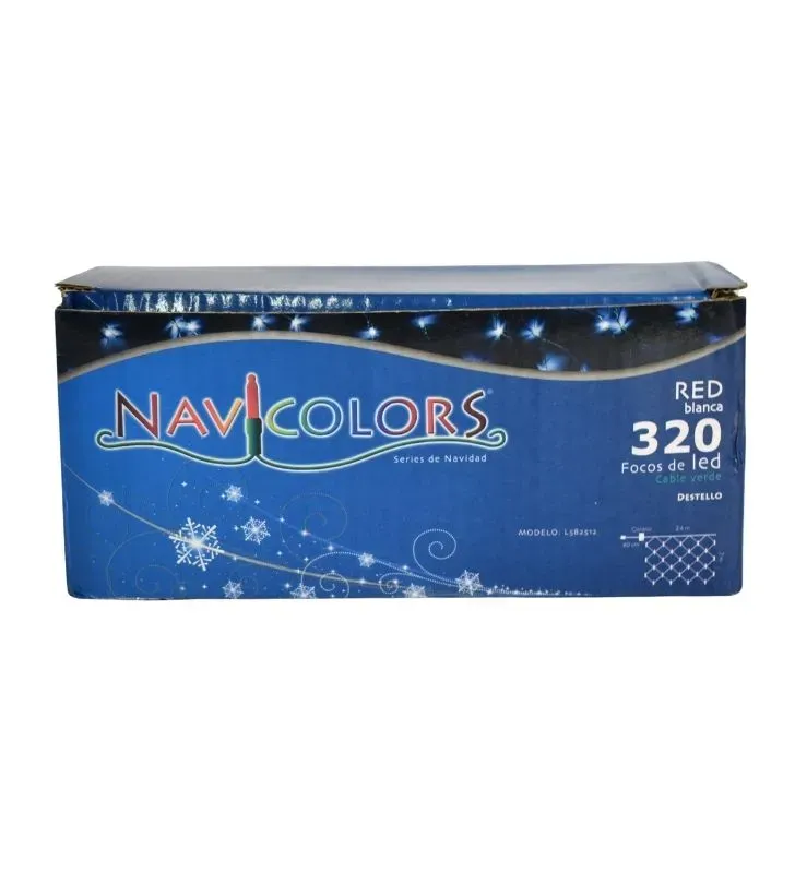 Serie de Red Navicolors L582512 – 320 LED Blanca con Cable Verde