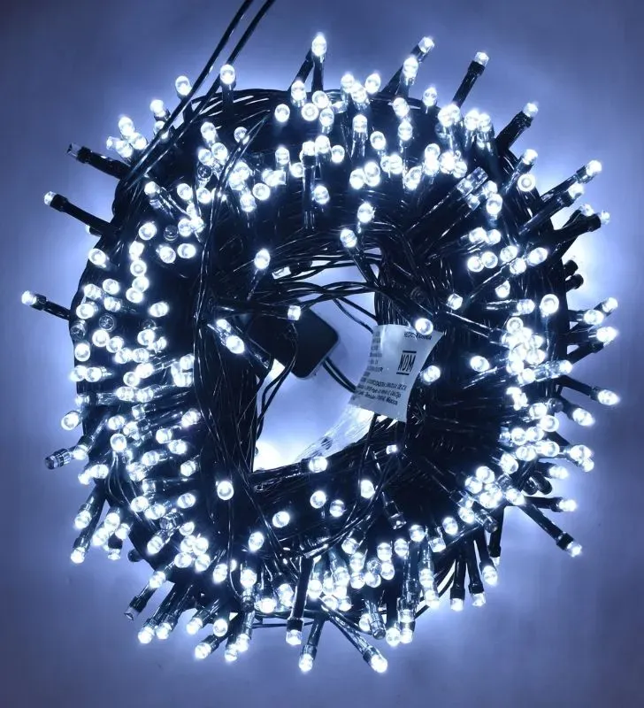 Serie Navideña Navicolors Serie Navideña 500 Luces LED Luz Blanca Cable Verde