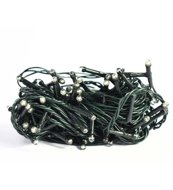 Serie Navideña Navicolors Serie 100 LED Luz Blanca Cable Verde