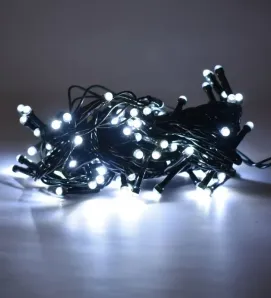 Serie Navideña Navicolors Serie 100 LED Luz Blanca Cable Verde