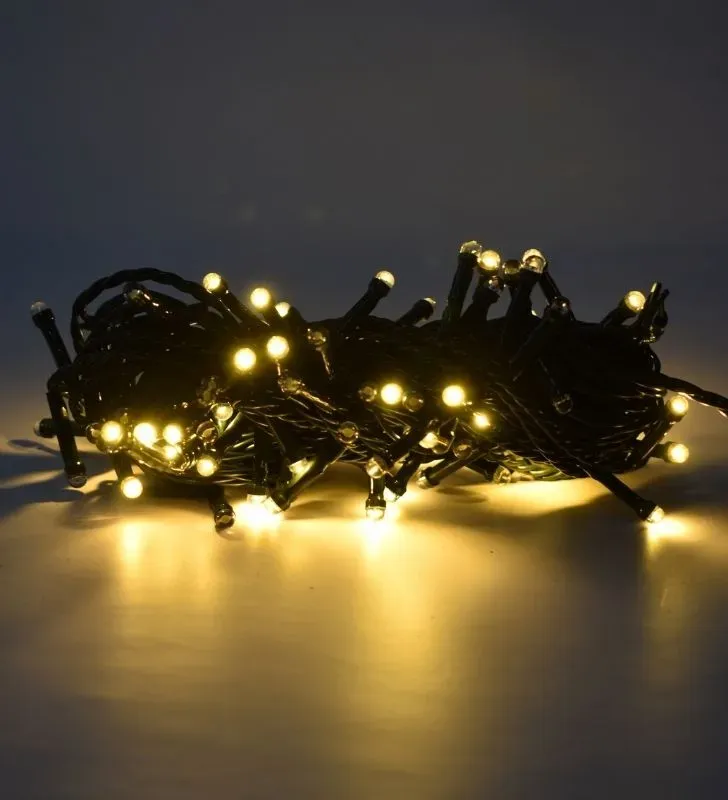 Serie Navideña Navicolors Serie 100 LED Luz Cálida Cable Verde