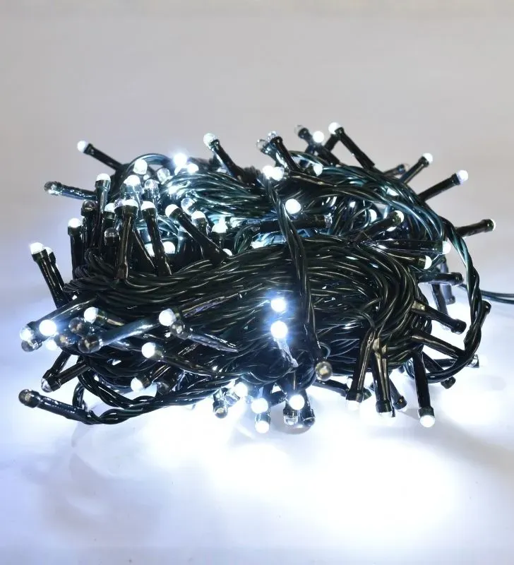 Serie Navideña Navicolors Serie 300 Luces LED Luz Blanca Cable Verde