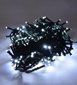 Serie Navideña Navicolors Serie 300 Luces LED Luz Blanca Cable Verde