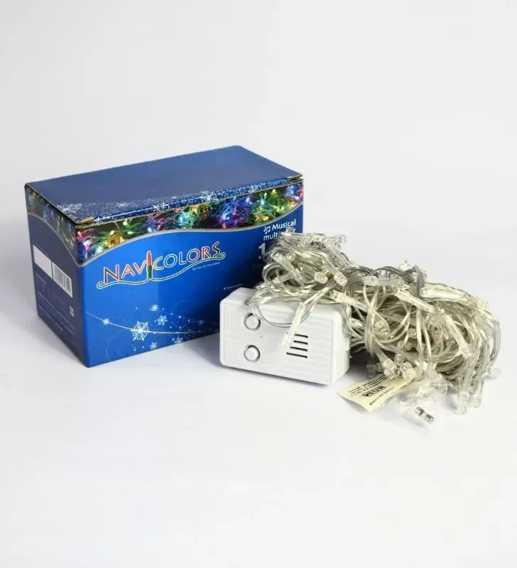 Serie Musical Navicolors Serie 140 LED Musical Multicolor Cable Transparente