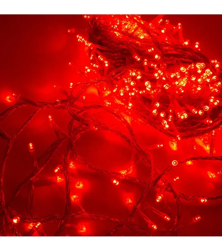Serie Navideña Navicolors L582421 – Serie LED 500 Focos Luz Roja Cable Rojo para Navidad