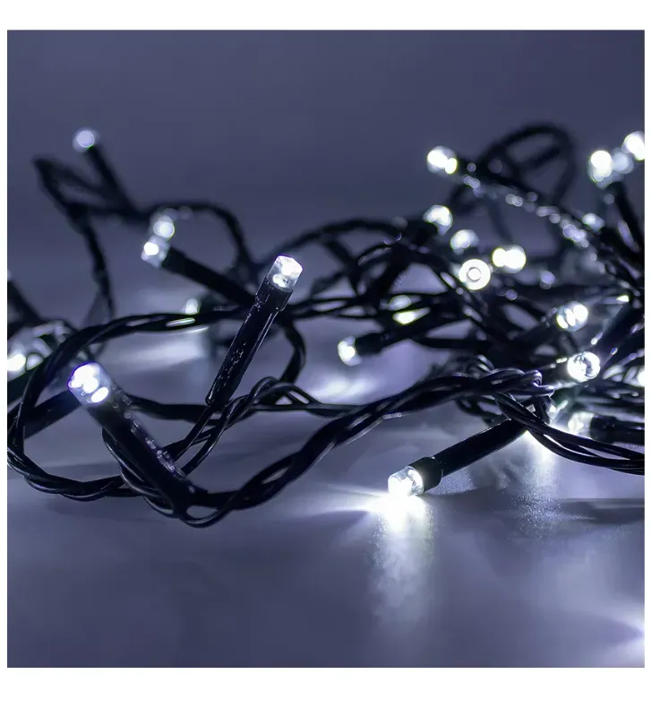 Luz LED Navicolors L562272 – 7 m Luz Blanca Cable Verde para Decoración Navideña