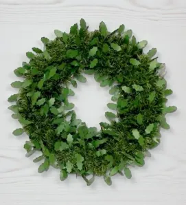 Corona Naviplastic Escarcha Boa Hojas Gigantes 50 cm – Decoración Navidad