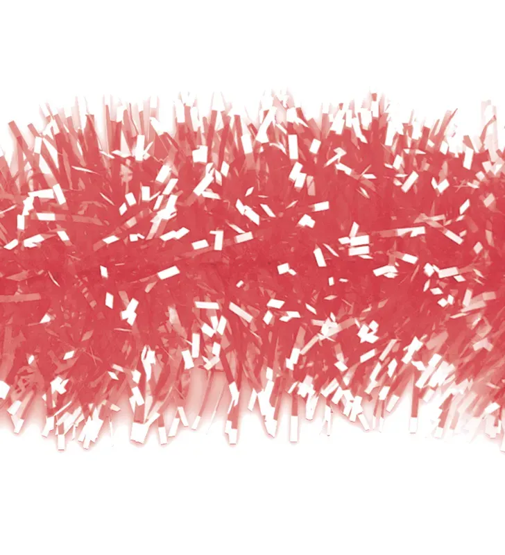 Guirnalda Navideña Crystal Janel No.10 Salmón con Puntas Blancas 20 m