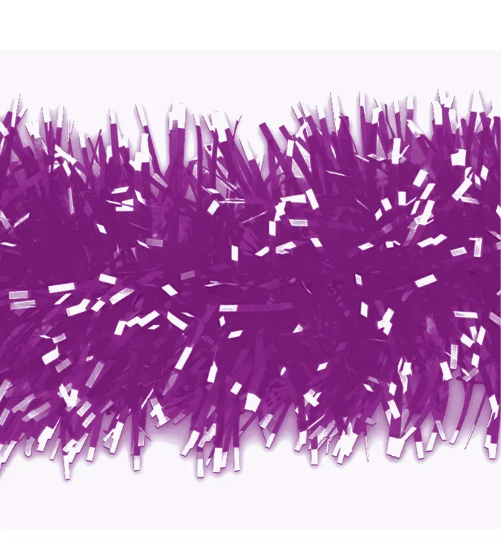 Guirnalda Navideña Crystal Janel No.10 Morado con Puntas Blancas 20 m