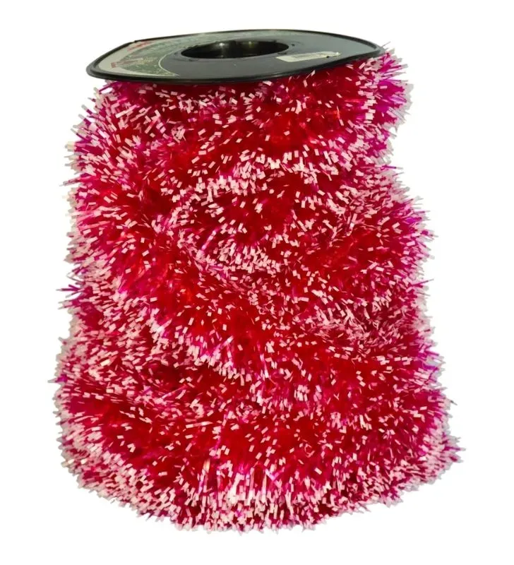 Guirnalda Navideña Crystal Janel No.10 Salmón con Puntas Blancas 20 m