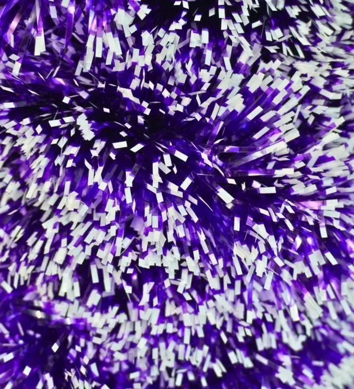 Guirnalda Navideña Crystal Janel No.10 Morado con Puntas Blancas 20 m