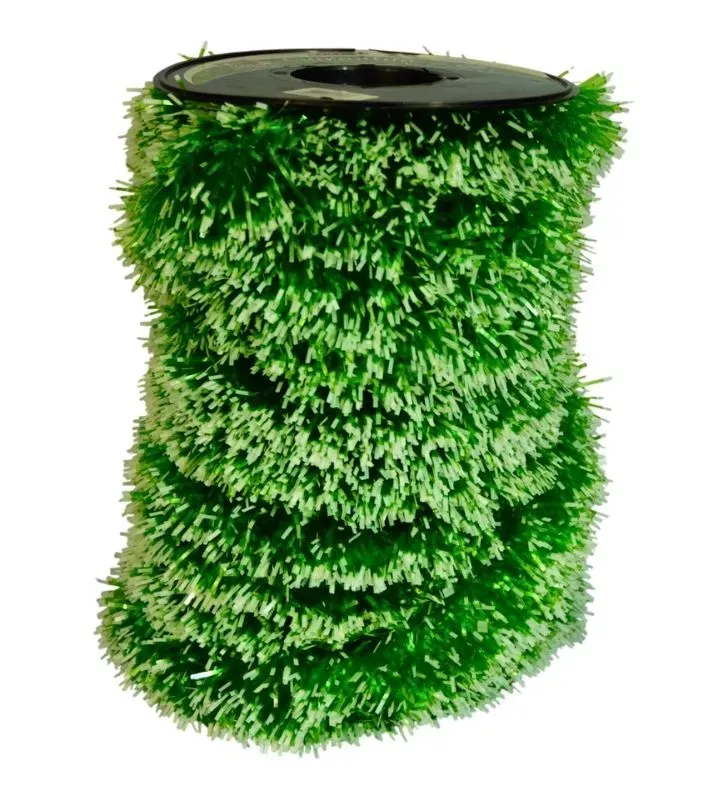 Guirnalda Navideña Crystal Janel No.10 Verde Limón con Puntas Blancas 20 m