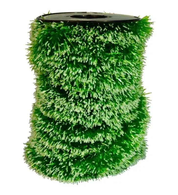 Guirnalda Navideña Crystal Janel No.10 Verde Limón con Puntas Blancas 20 m