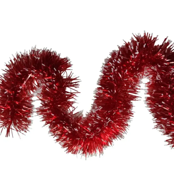 Guirnalda Navideña Crystal Janel No.10 Rojo con Puntas Blancas 20 m