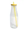 Mason Cristal 480 ml con Popote | Cuisine Spot | Colores: Amarillo, Rojo, Verde, Azul