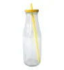 Mason Cristal 480 ml con Popote | Cuisine Spot | Colores: Amarillo, Rojo, Verde, Azul