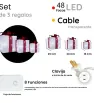 Set Decorativo Navideño 3 Cajas de Regalo con Luces LED