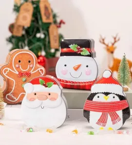 Caja metálica de Navidad para galletas – diseños festivos con tapa