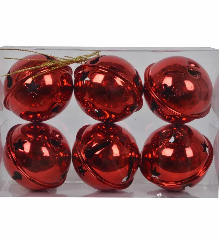 Cascabeles Navideños Rojos Decorativos – Set en Empaque