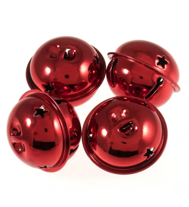 Cascabeles Navideños Rojos Decorativos – Set en Empaque