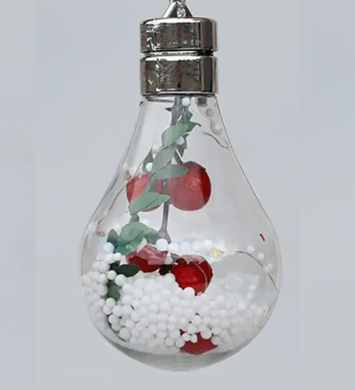 Adornos Bombilla LED Transparente Navidad – Set Decorativo