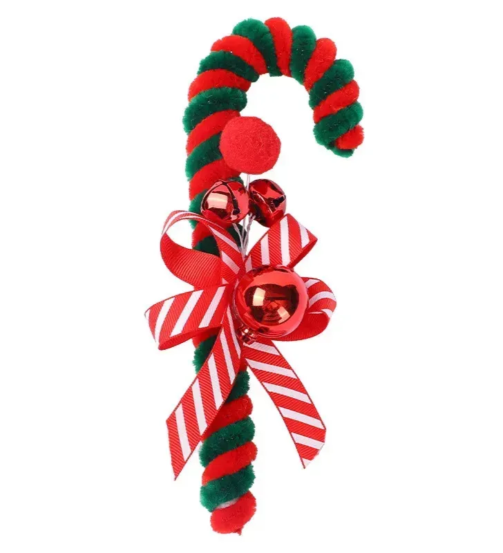 Adorno Navideño Bastón Caramelo limpiapipas – Rojo Verde