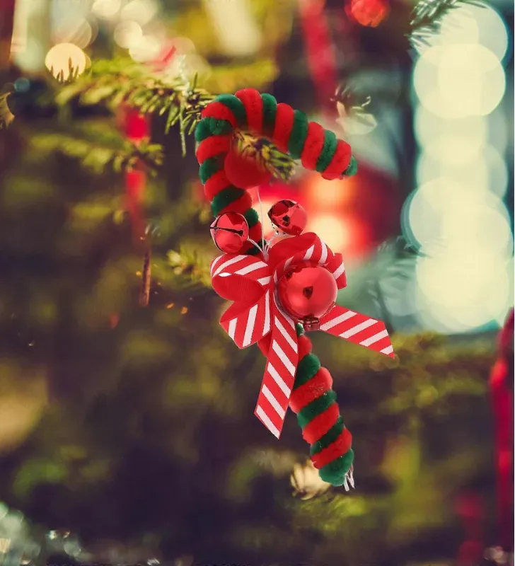 Adorno Navideño Bastón Caramelo limpiapipas – Rojo Verde