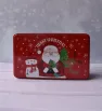 Caja metálica navideña roja 19×11.5×5.3 cm – Diseño festivo