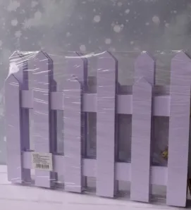 Valla decorativa navideña blanca de madera – largo ~1.6 m aproximadamente