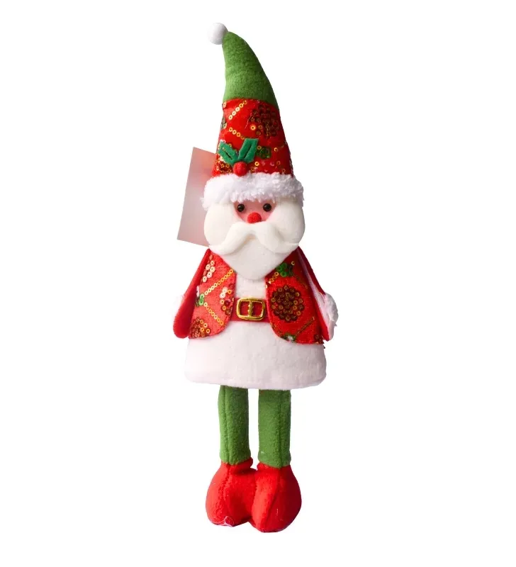 Figura Santa Claus fieltro con luz por pilas – Decoración navideña