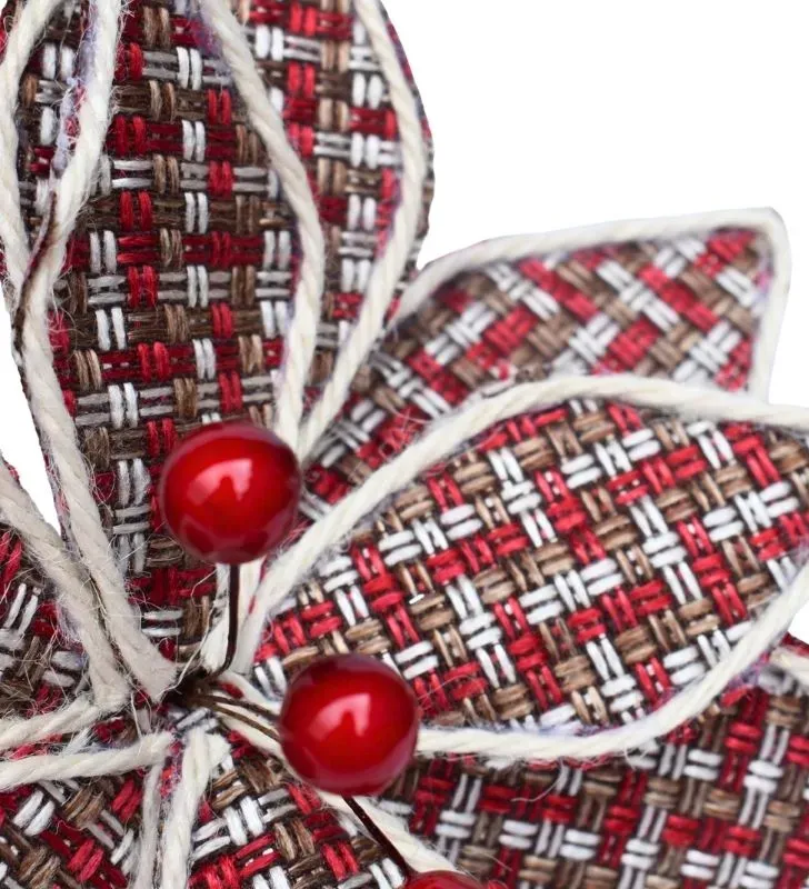 Nochebuena Navideña Flor Decorativa – Decoración para Árbol o Mesa