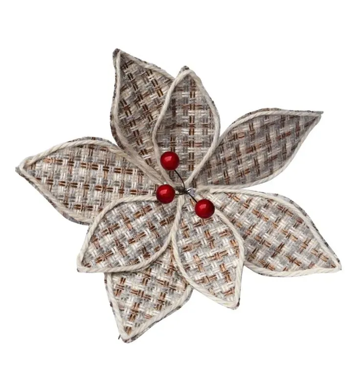 Nochebuena Navideña Flor Decorativa – Decoración para Árbol o Mesa