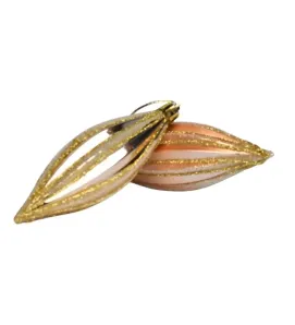 Set 5 Adornos Navideños Gota Oro – Plástico Brillante