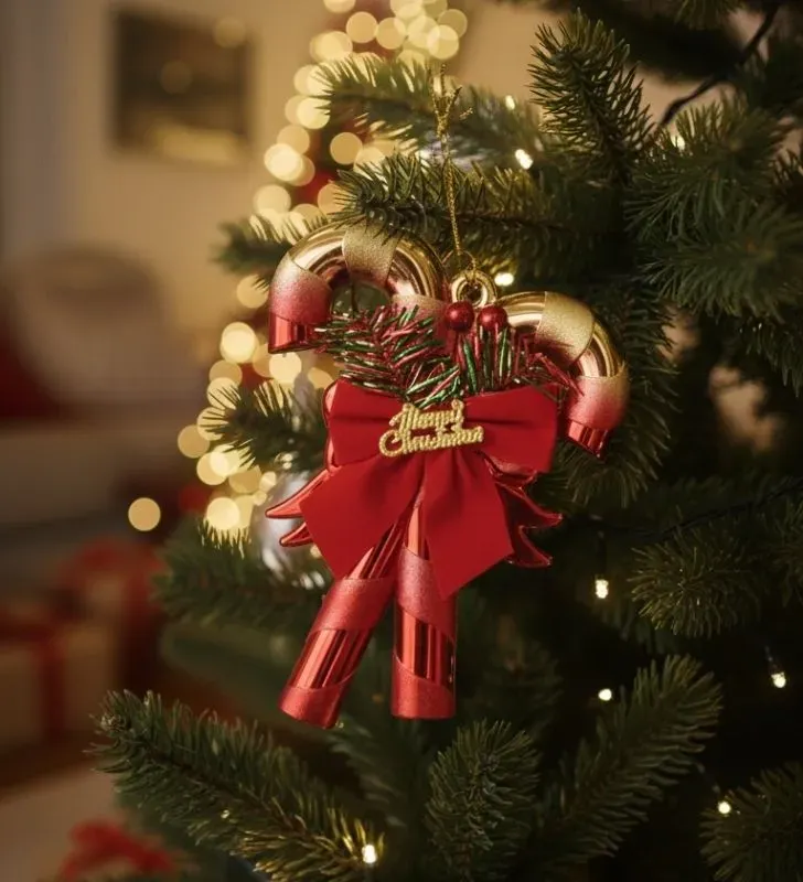 Adornos Navideños Bastón Caramelo Rojo Dekora