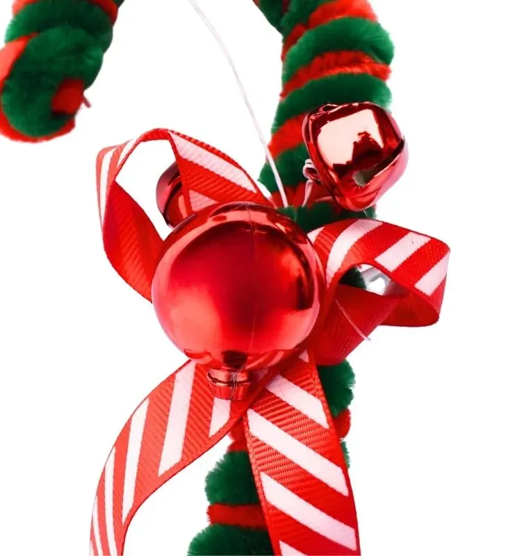 Adorno Navideño Bastón Caramelo limpiapipas – Rojo Verde