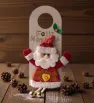 Adorno de puerta navideño tela y madera – diseños navideños como santa claus, reno de santa y hombre de nieve