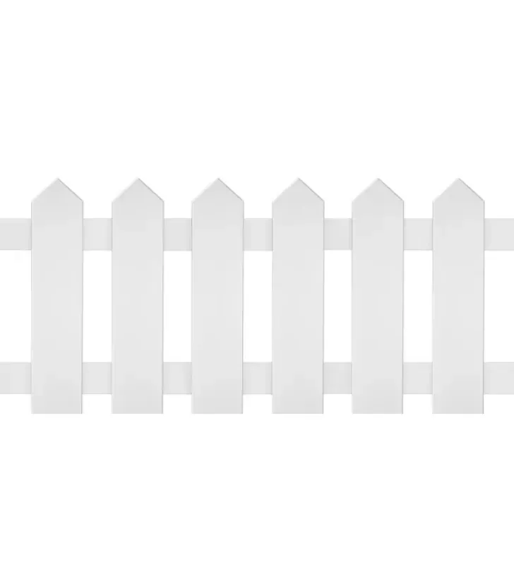 Valla decorativa navideña blanca de madera – largo ~1.6 m aproximadamente
