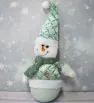 Muñeco de Nieve de tela verde con Lentejuelas – Decoración Navideña