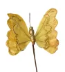 Adorno de Mariposa Dorado con Malla – Pick navideño