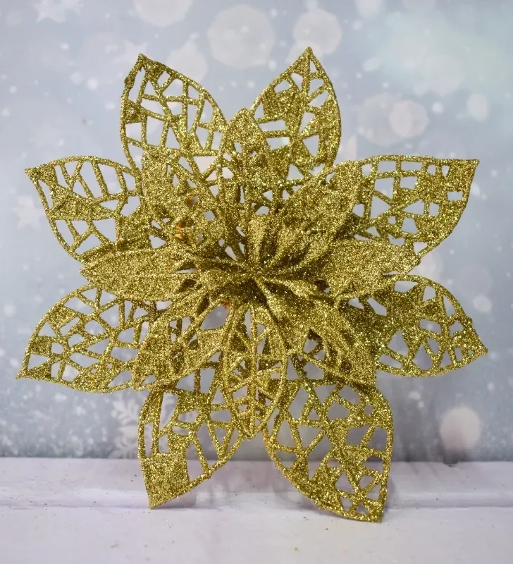 Set de nochebuenas Caladas de brillos – Adornos Navideños