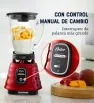 Licuadora Oster Clásica Roja 1000W Reversible | Vaso Vidrio Boroclass® | BLSTBESTR