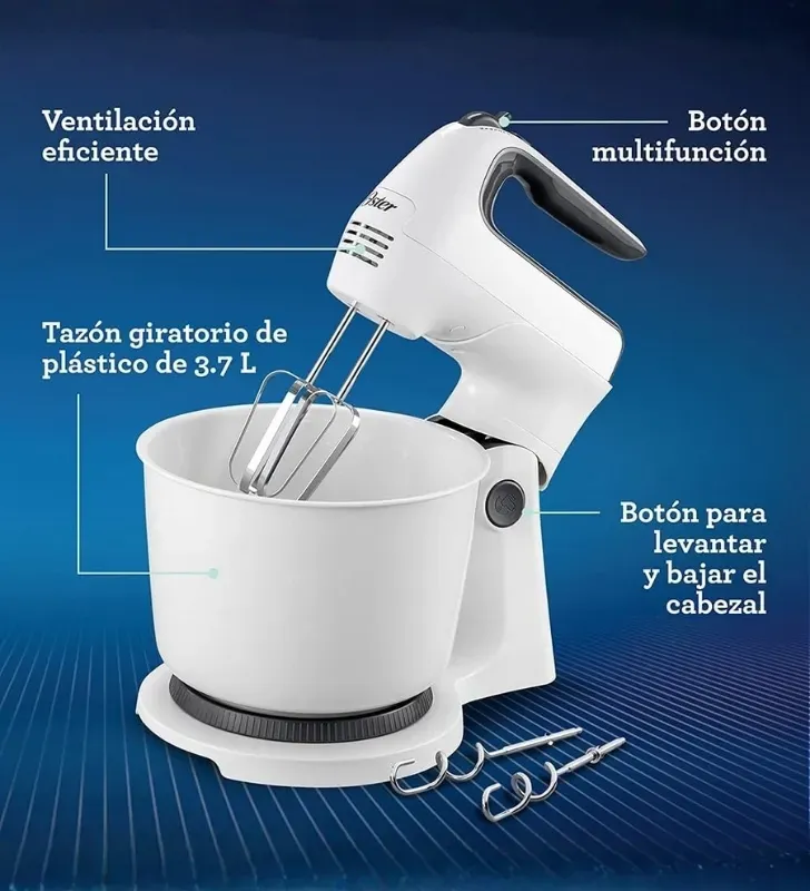 Batidora Oster 2 en 1 (Mano y Pedestal) 6 Velocidades 250W