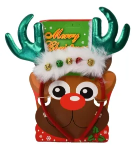 Diadema de Reno con Cuernos Verdes y cascabeles  – Accesorio Navideño