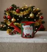 Regadera Metálica Decorativa con Santa Claus – Recipiente Navideño Rojo y Verde