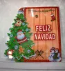 Colgante Iluminado "Feliz Navidad" Rústico con Árbol y Brillos  8237Y