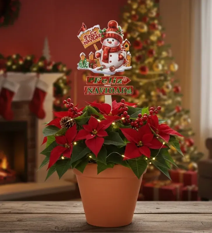 Letrero Navideño Muñeco de Nieve - "Feliz Navidad"