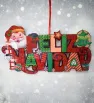 Colgante Iluminado "Feliz Navidad" Glitter y Santa Claus – Modelo 8232Y