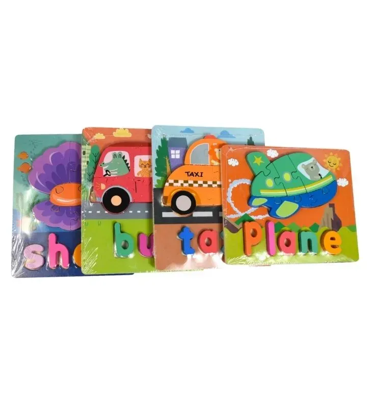 Rompecabezas de Madera ARTKIDS JU150410 – Figuras y Letras en Inglés