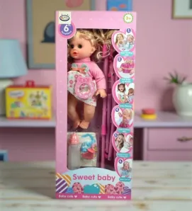 Muñeca Baby Cute con Carriola HW23128241 – Juguetes Kimbo 6 Funciones