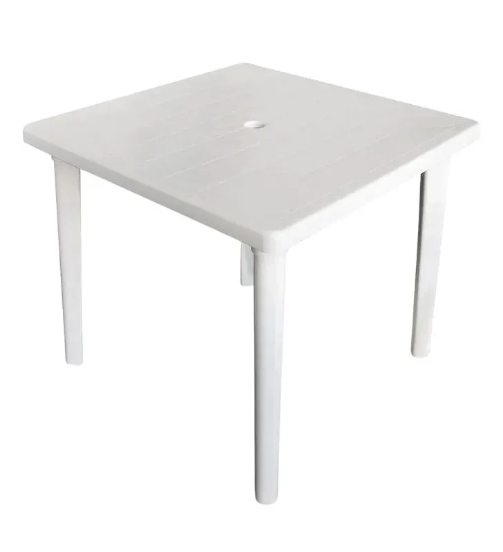 Mesa Cuadrada Blanca Alica PA003 | Plástico para Jardín